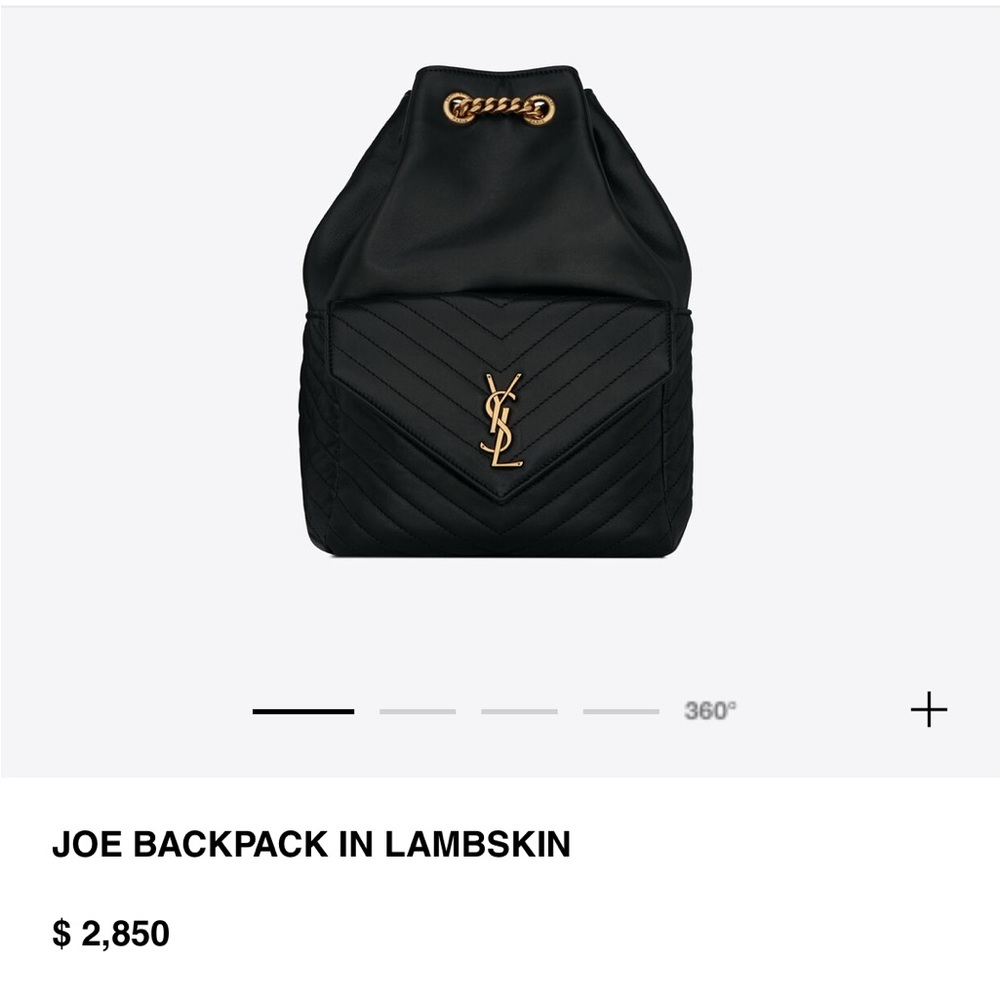 Beautiful like new Saint Laurent black JOE backpack with gold hardware